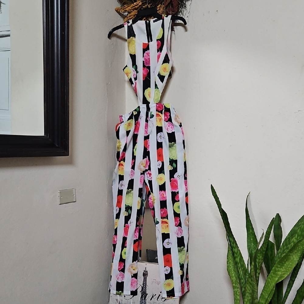 Floral Striped Jumpsuit